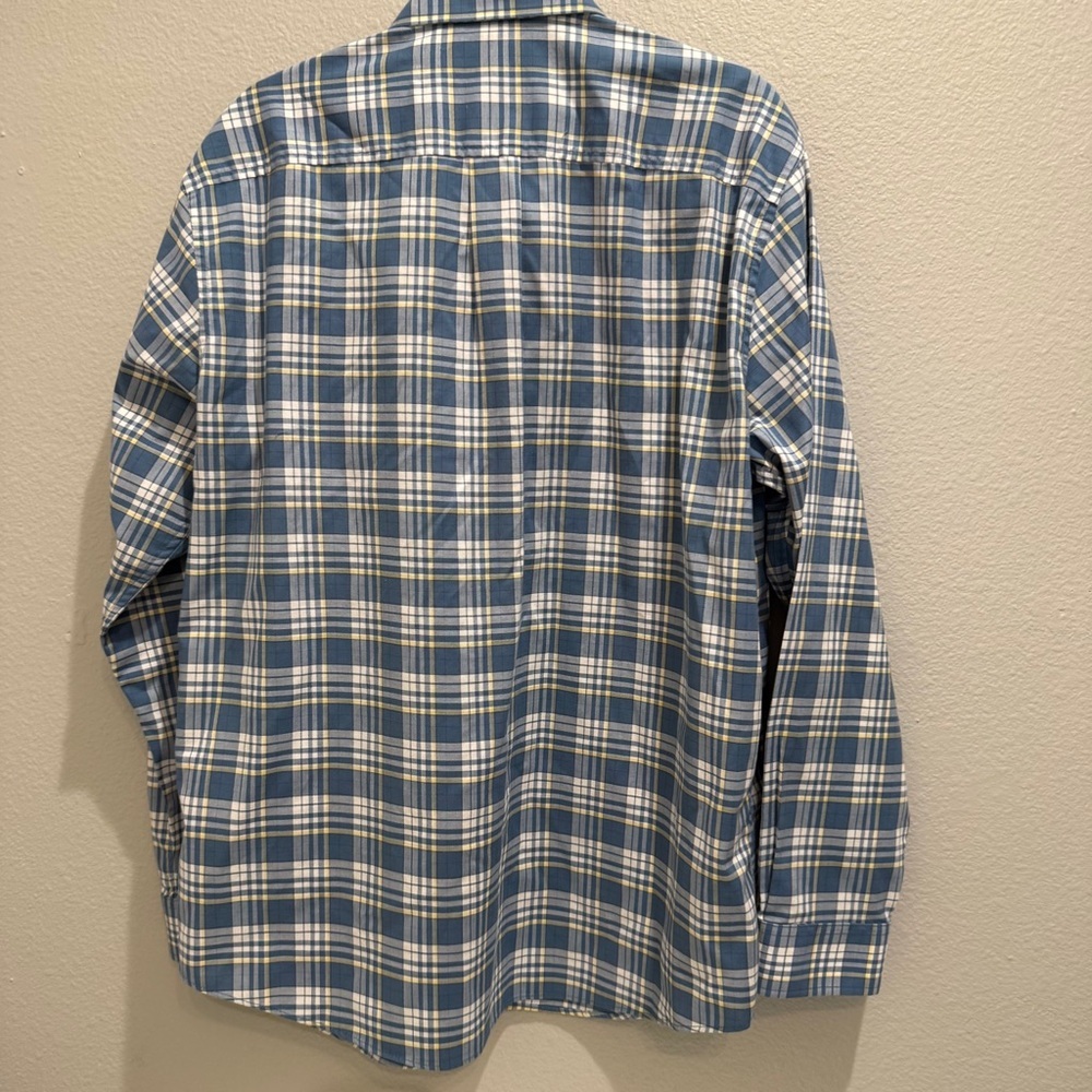 L.L. Bean Men's Shirt Size Large Blue White Plaid Button Down Traditional Fit - Picture 5 of 6